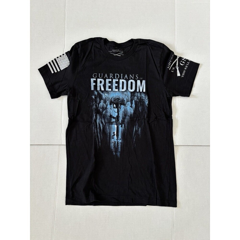 Grunt Style Adult Black Shirt Guardians Of Freedom Short Sleeve Medium